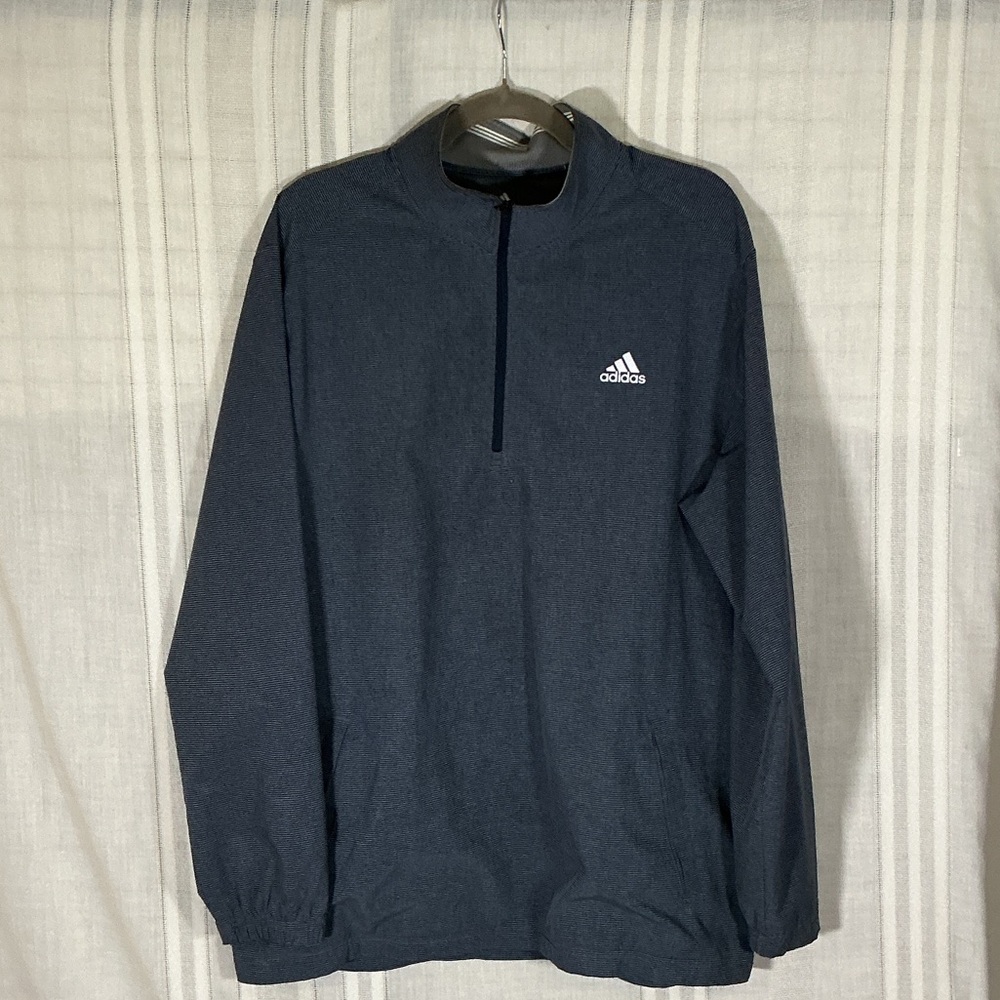 adidas Navy Blue Half-Zip Windbreaker